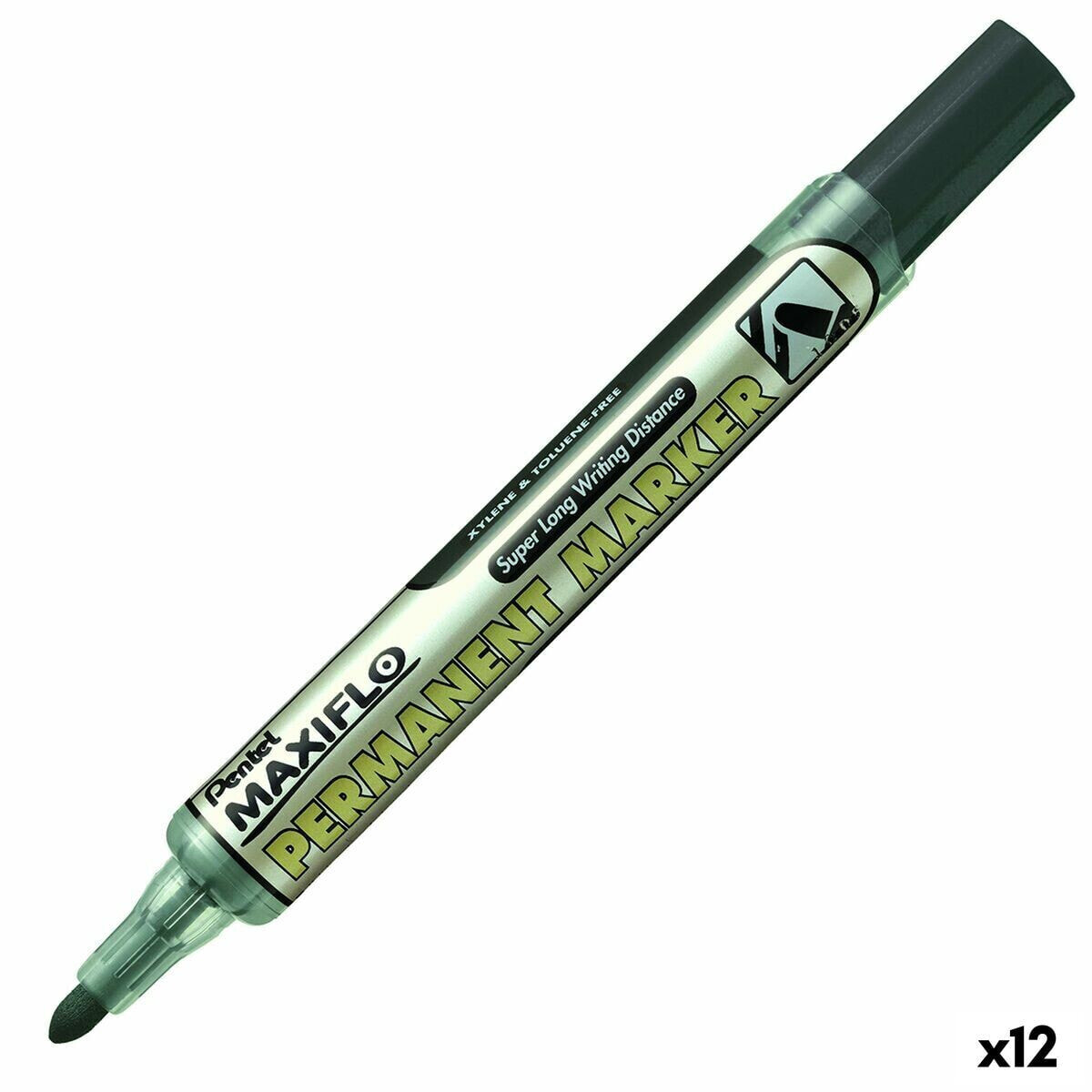 Постоянный маркер Pentel Maxiflo NLF50 Чёрный (12 штук)