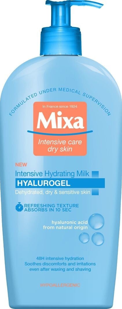 Mixa Hyalurogel Intensive Hydrating Milk Интенсивно увлажняющее молочко для сухой и чувствительной кожи 400 мл
