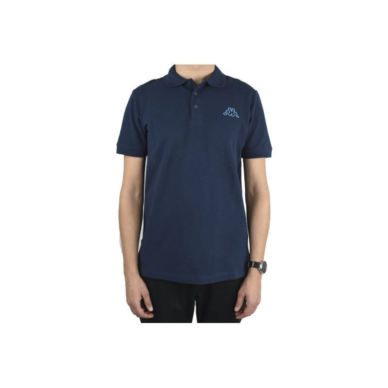 Мужская футболка спортивная синяя с логотипом Kappa Peleot Polo M 303173-821