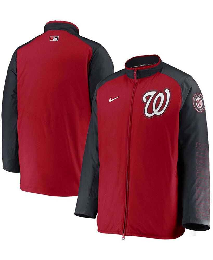 Nike men's Red, Navy Washington Nationals Authentic Collection Dugout Full-Zip Jacket