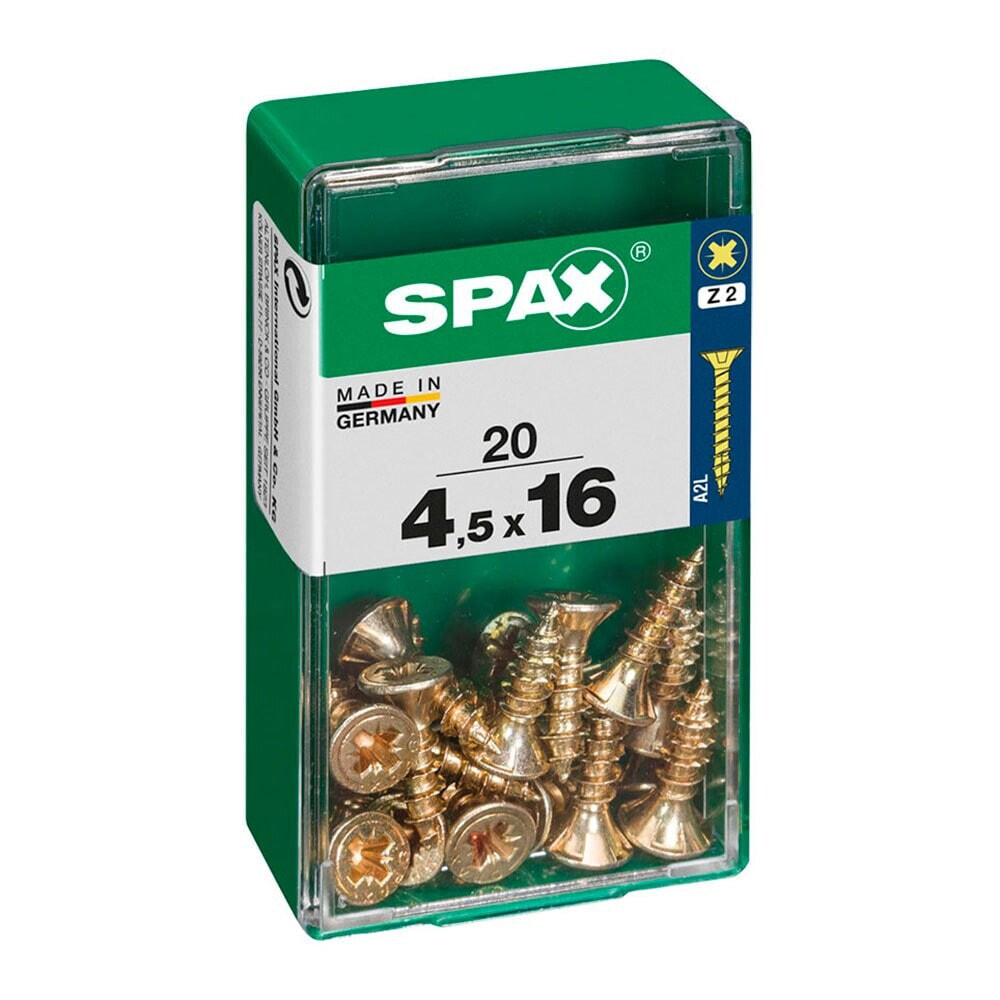 SPAX Yellox 4.5x16 mm Flat Head Wood Screw 20 Units