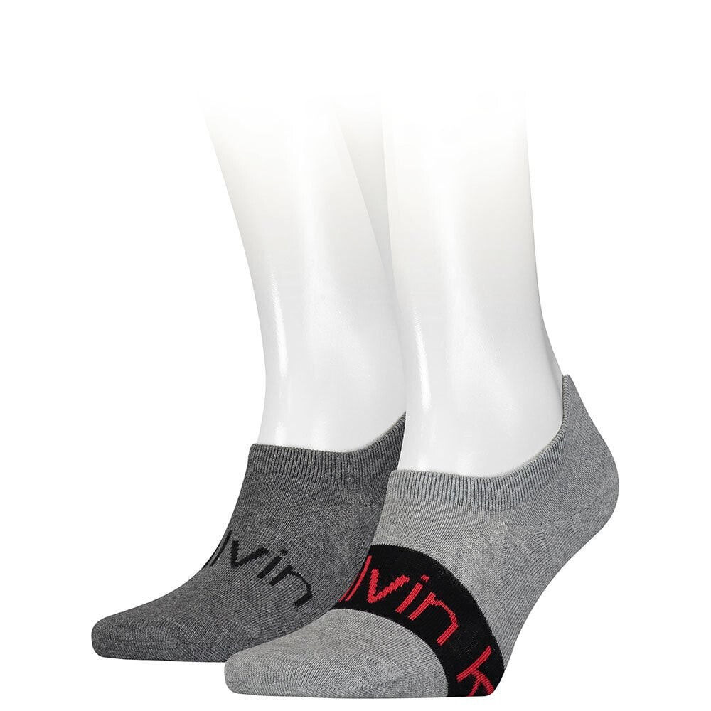 CALVIN KLEIN Footie High Cut Logo Ribbon Socks 2 Pairs