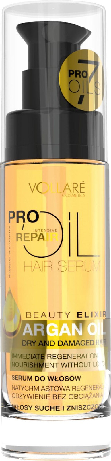 Маска или сыворотка для волос Vollare Pro Oils Intensive Repair Serum do włosów suchych i zniszczonych Argan Oil 30ml