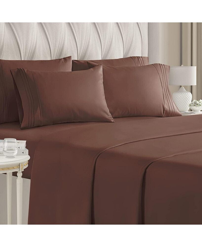 CGK Unlimited 6 Piece Microfiber Solid Sheet Set - Queen