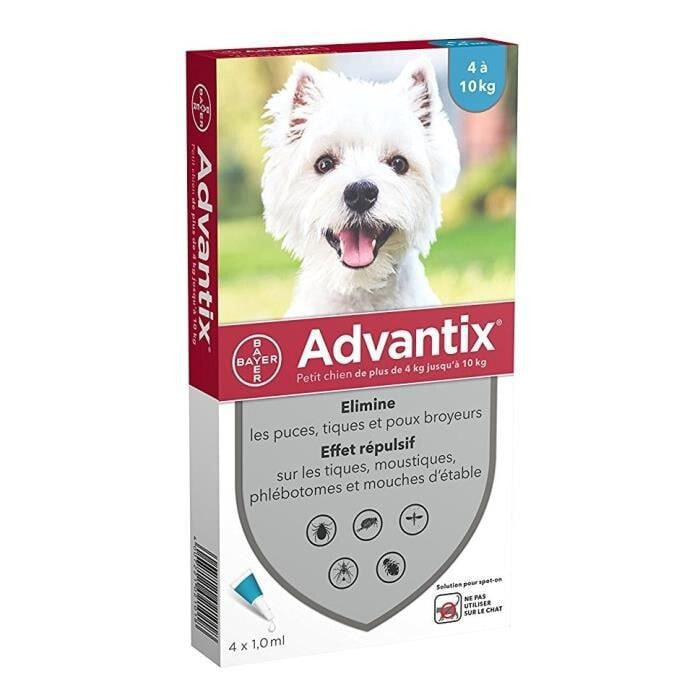Антипаразитарные пипетки ADVANTIX 4 - для маленьких собак от 4 до 10 кг