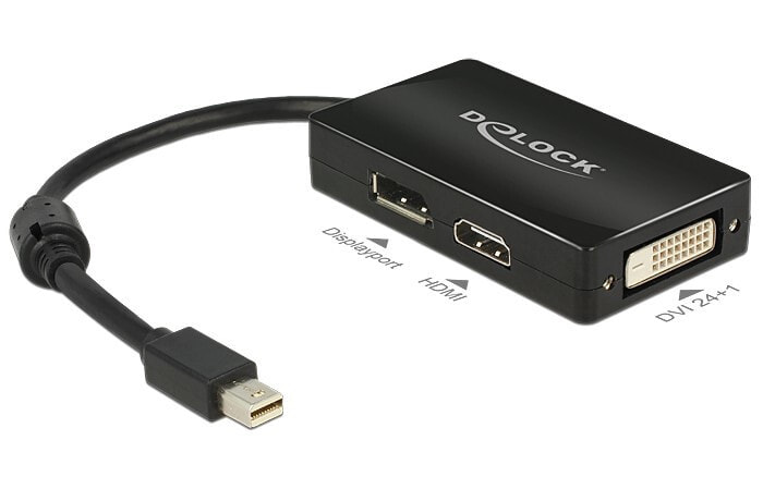 DeLOCK 0.16m DisplayPort/Displayport + HDMI + DVI 0,16 m Mini DisplayPort DisplayPort + DVI + HDMI Черный 62623