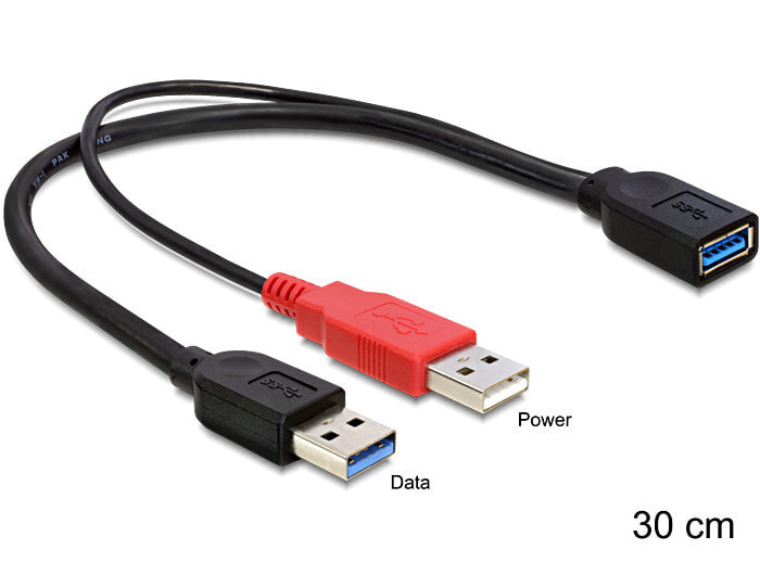 DeLOCK 83176 USB кабель 0,3 m 3.2 Gen 1 (3.1 Gen 1) USB A 2 x USB A