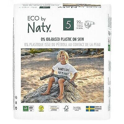 Eco by Naty 6pk Premium Disposable Diapers for Sensitive Skin - Size 5 (132ct)