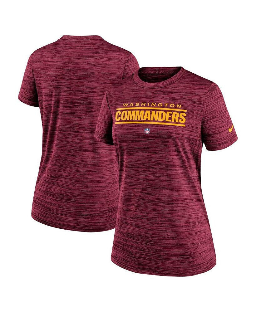 Nike women's Burgundy Washington Commanders Sideline Velocity Performance T-shirt