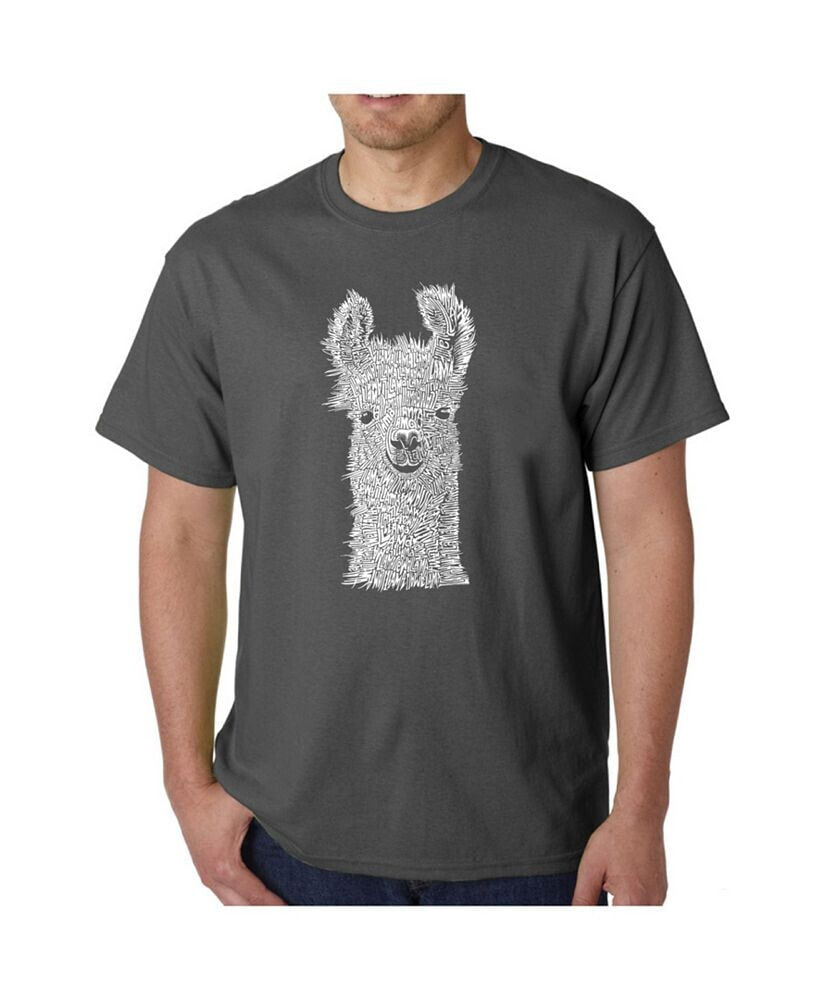 LA Pop Art mens Word Art T-Shirt - Llama