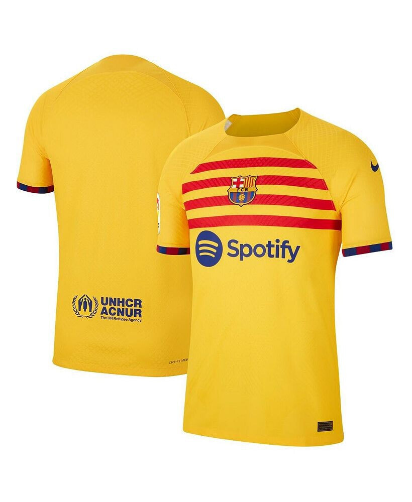 Nike men's Yellow Barcelona 2022/23 Fourth Vapor Match Authentic Jersey