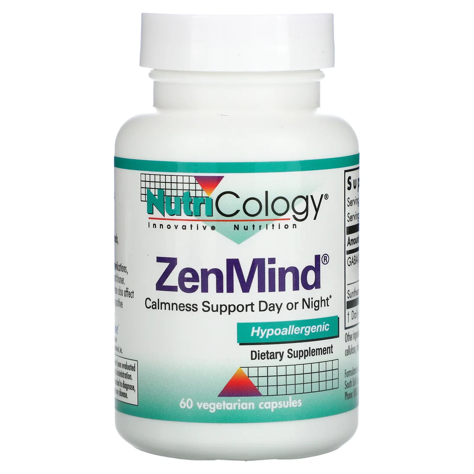 Нутриколоджи, Пищевая добавка ZenMind, 60 растительных капсул