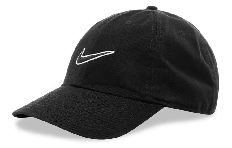 Nike 经典Logo刺绣 鸭舌帽 男女同款情侣款 黑色 透气拼接 可调节 / Шапка Nike Logo Hat 943091-010