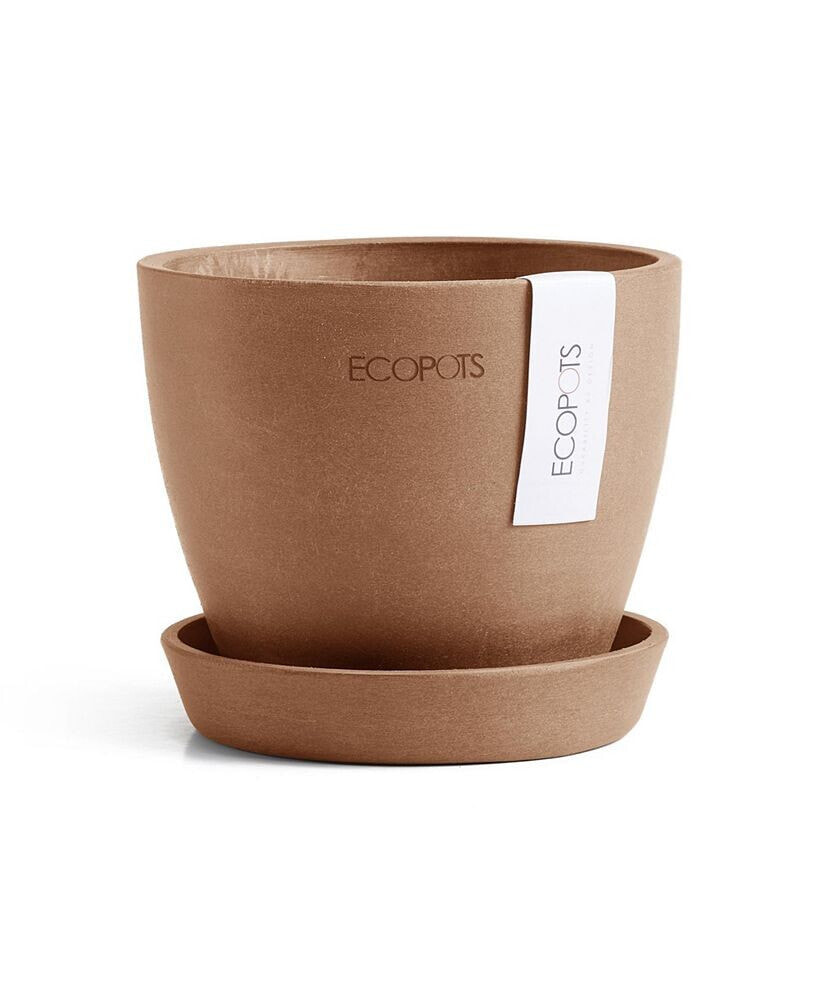 ECOPOTS eco pots Antwerp Indoor and Outdoor Planter with Saucer, 4.5in
