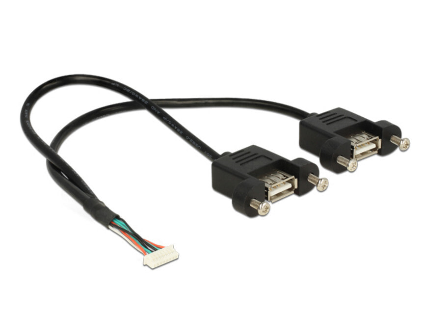 DeLOCK 84839 USB кабель 0,25 m 2.0 2 x USB A Черный