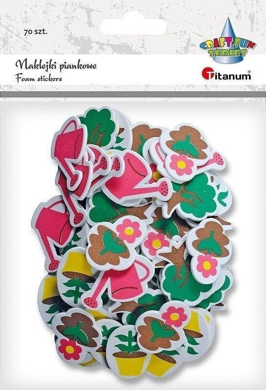 Декоративный элемент или материал для детского творчества Titanum Naklejki piankowe kwiaty, konewki, drzewa 70szt