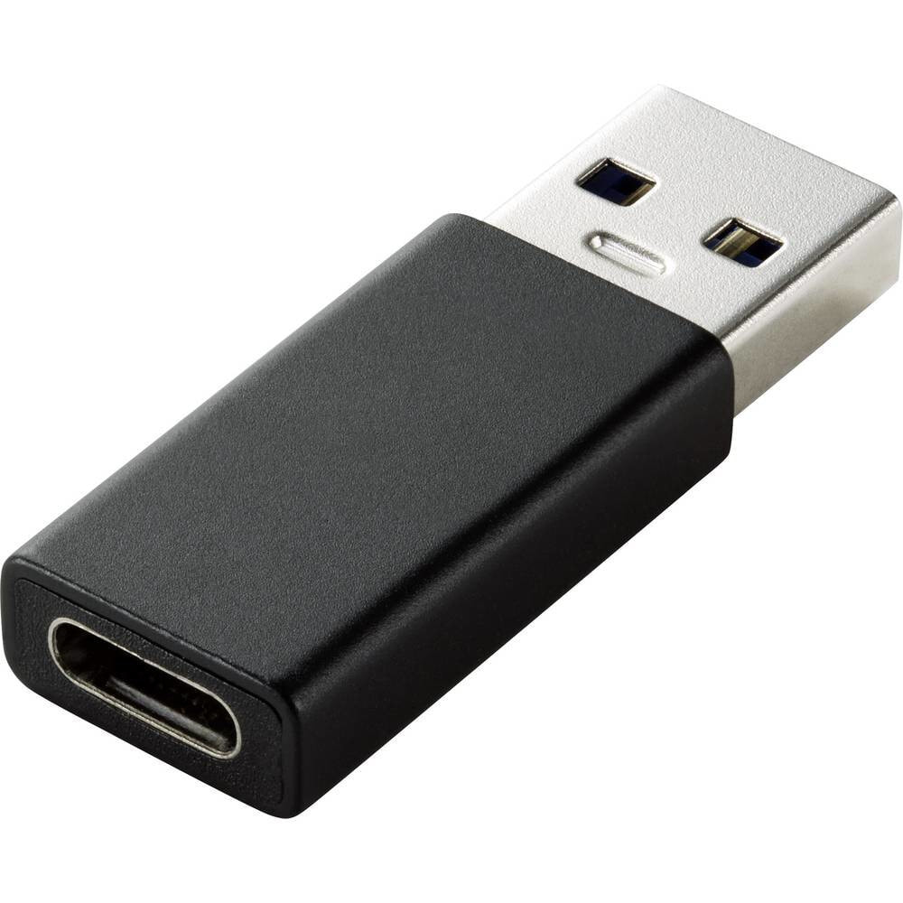 Renkforce RF-4472306 кабельный разъем/переходник USB Type A USB Type C Черный