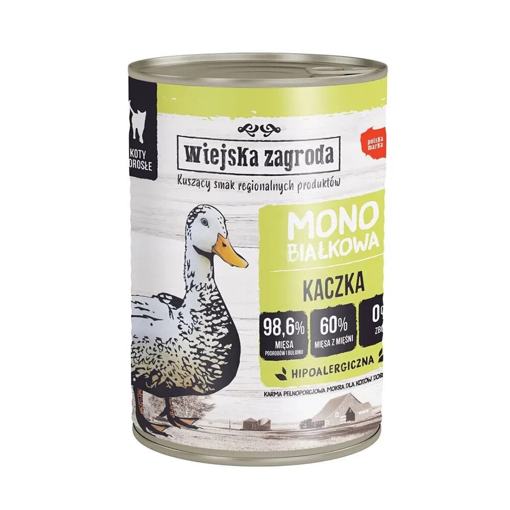 WIEJSKA ZAGRODA Monoprotein duck wet cat food 400g