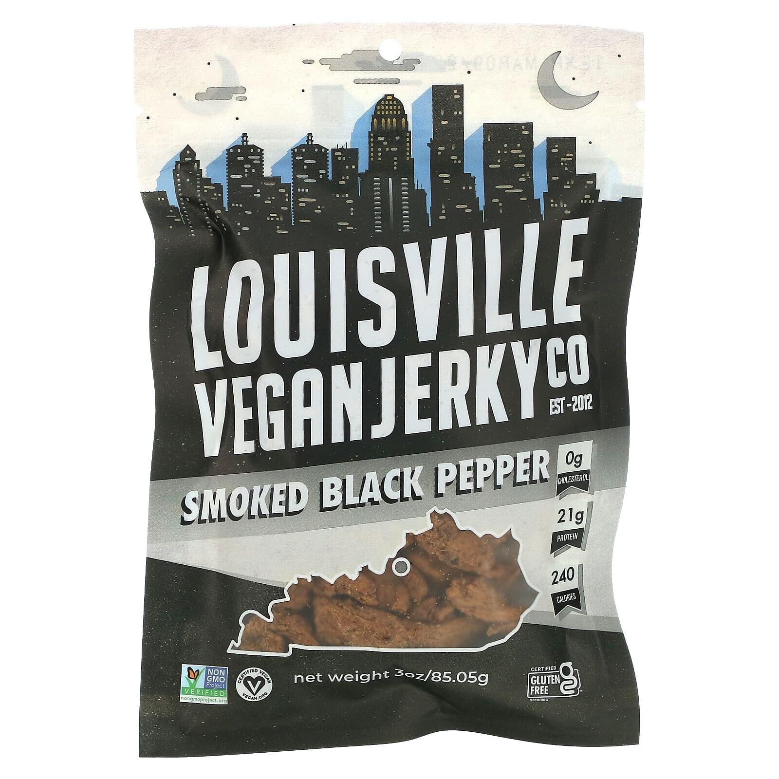 Louisville Vegan Jerky Co, Барбекю Smoky Carolina, 85,05 г (3 унции)