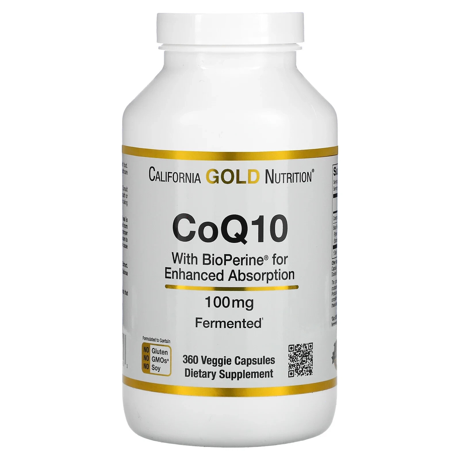 CoQ10 USP with Bioperine, 100 mg, 360 Veggie Capsules