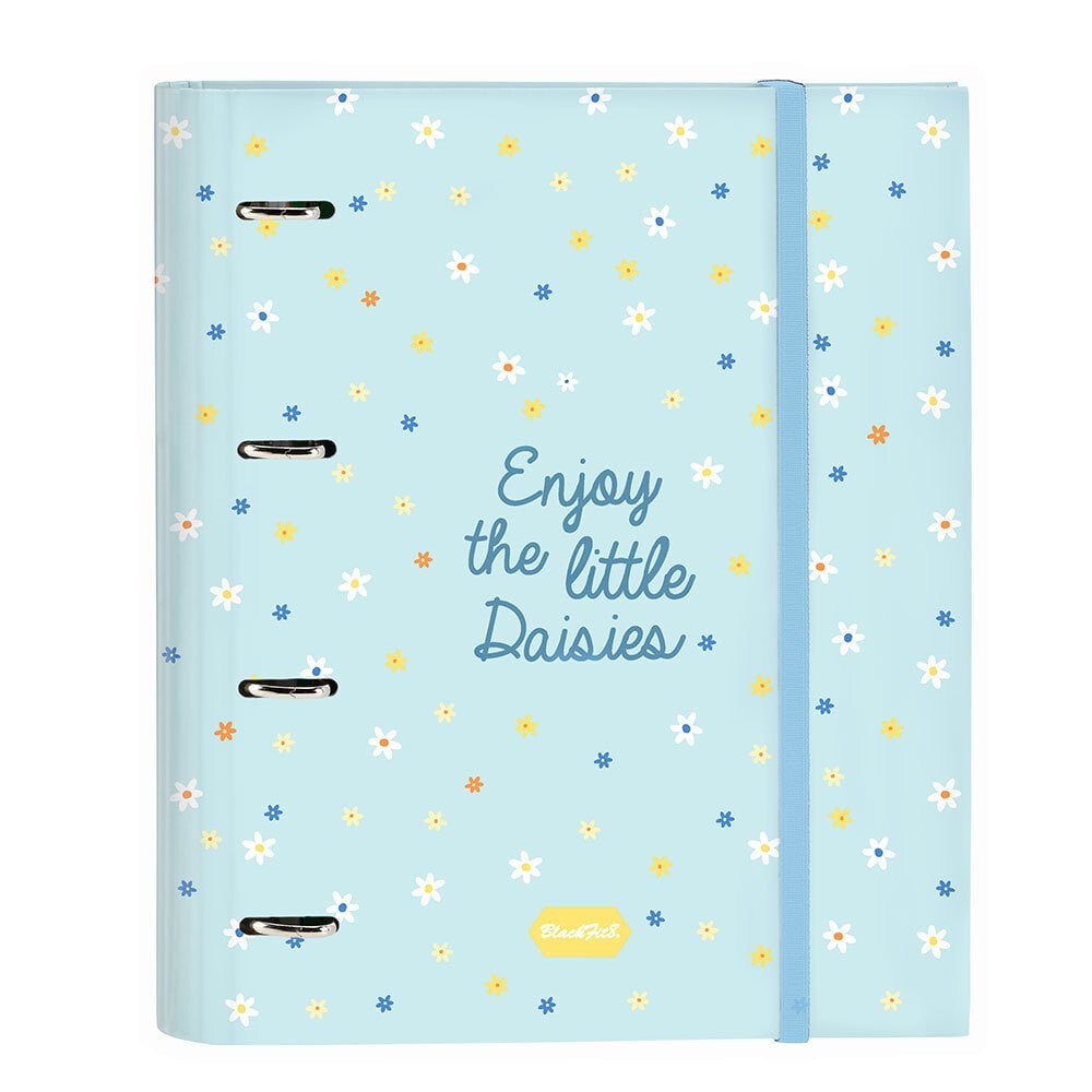 SAFTA Blackfit8 Daisies A4 4 Rings Binder 120 Sheets Folder