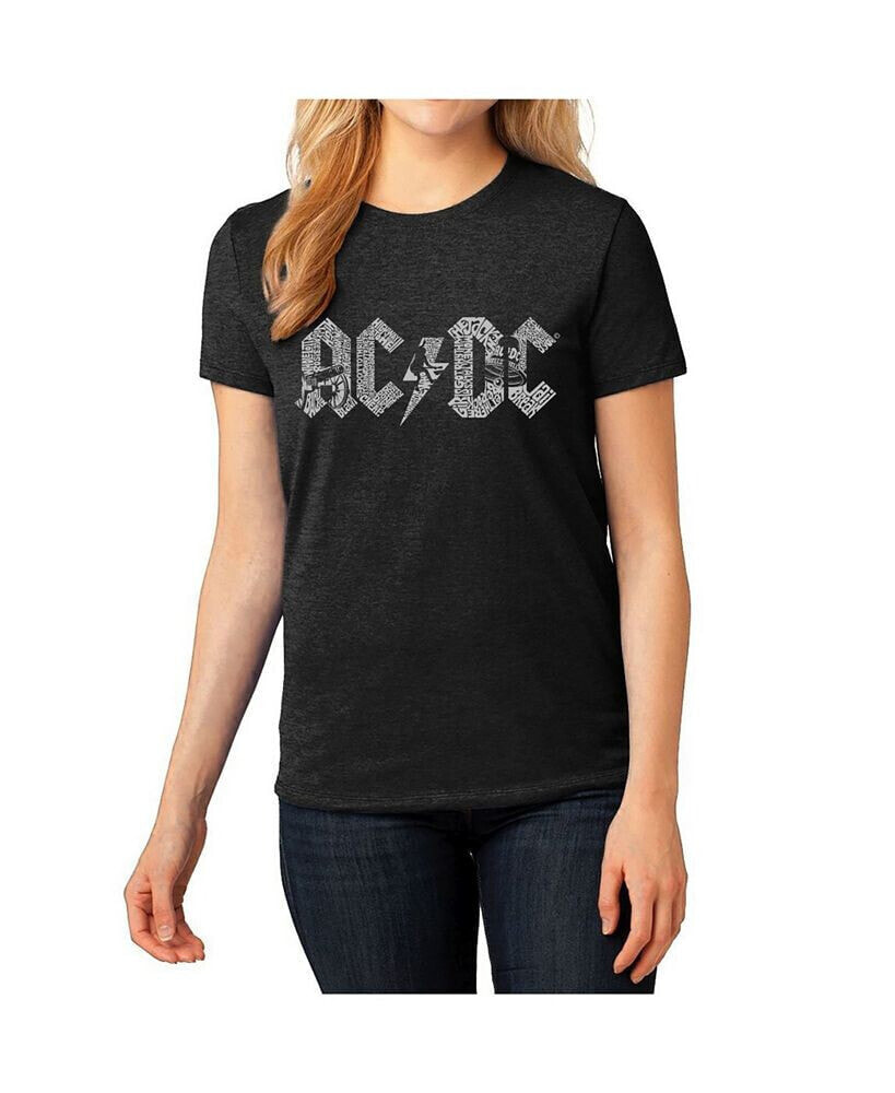 LA Pop Art women's AC/DC Premium Blend Word Art T-Shirt