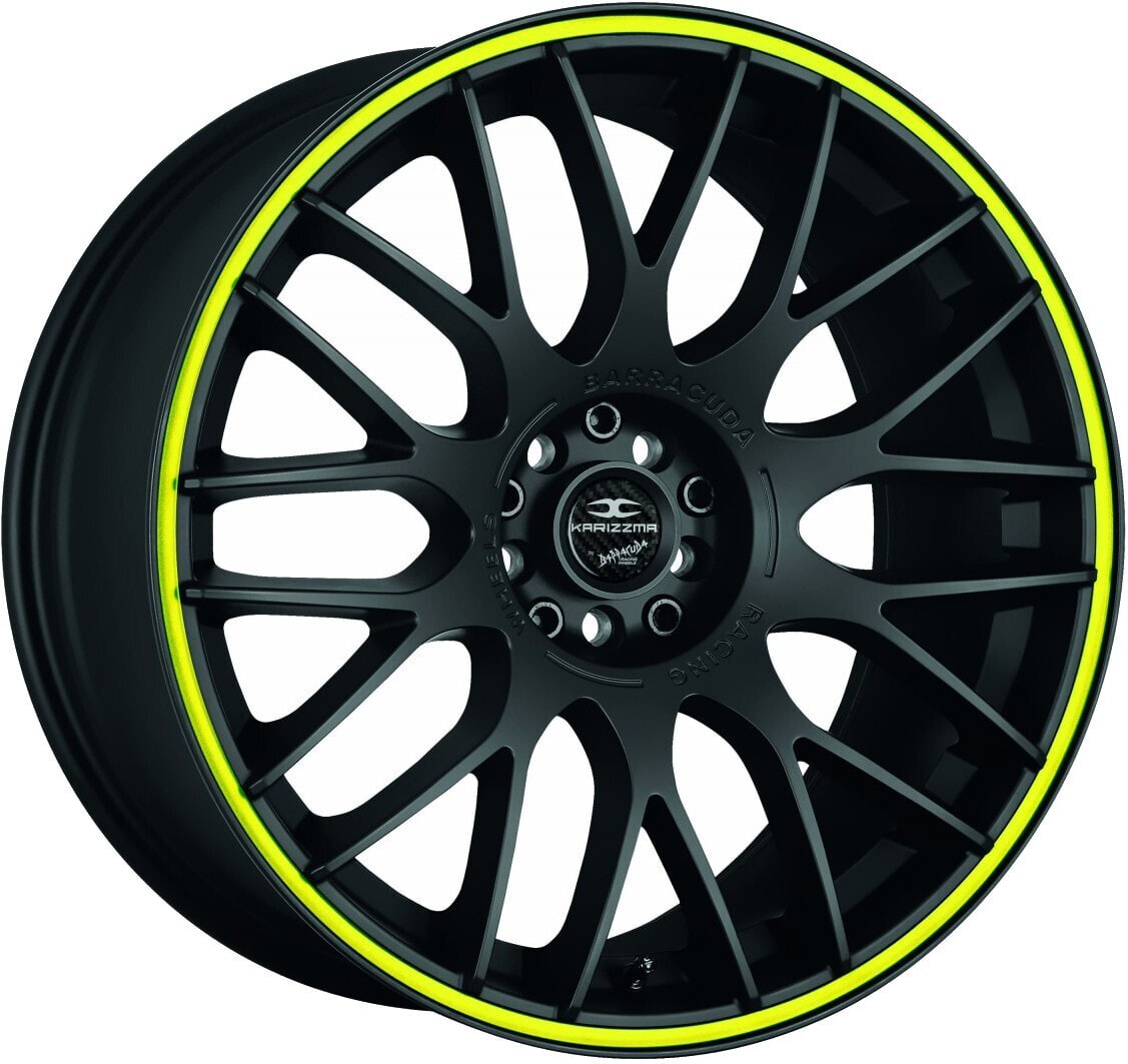 Колесный диск литой Barracuda Karizzma mattblack PureSports / Color Trim gelb 7.5x17 ET35 - LK4/100 ML73.1