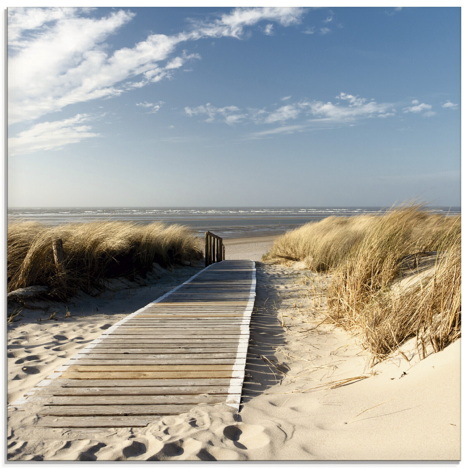 Glasbild Nordseestrand auf Langeoog