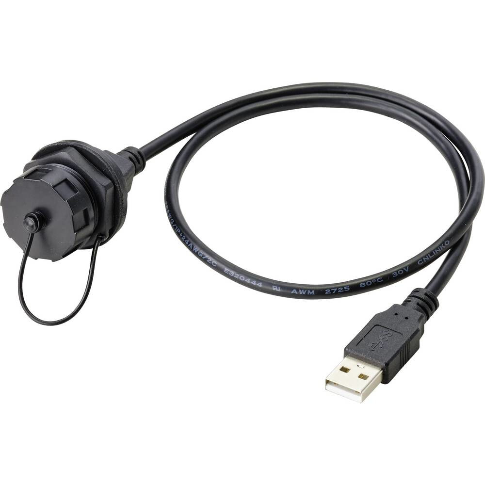 Conrad TC-9554652 - 0.5 m - 2 x USB A - 2 x USB A - USB 2.0 - Black
