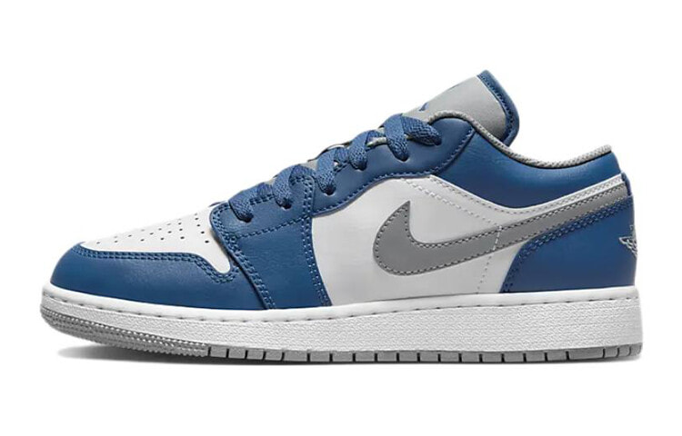 Jordan Air Jordan 1 Low 潮流 防滑耐磨减震 低帮 复古篮球鞋 GS 白灰蓝 / Кроссовки Jordan Air Jordan 1 Low GS 553560-412