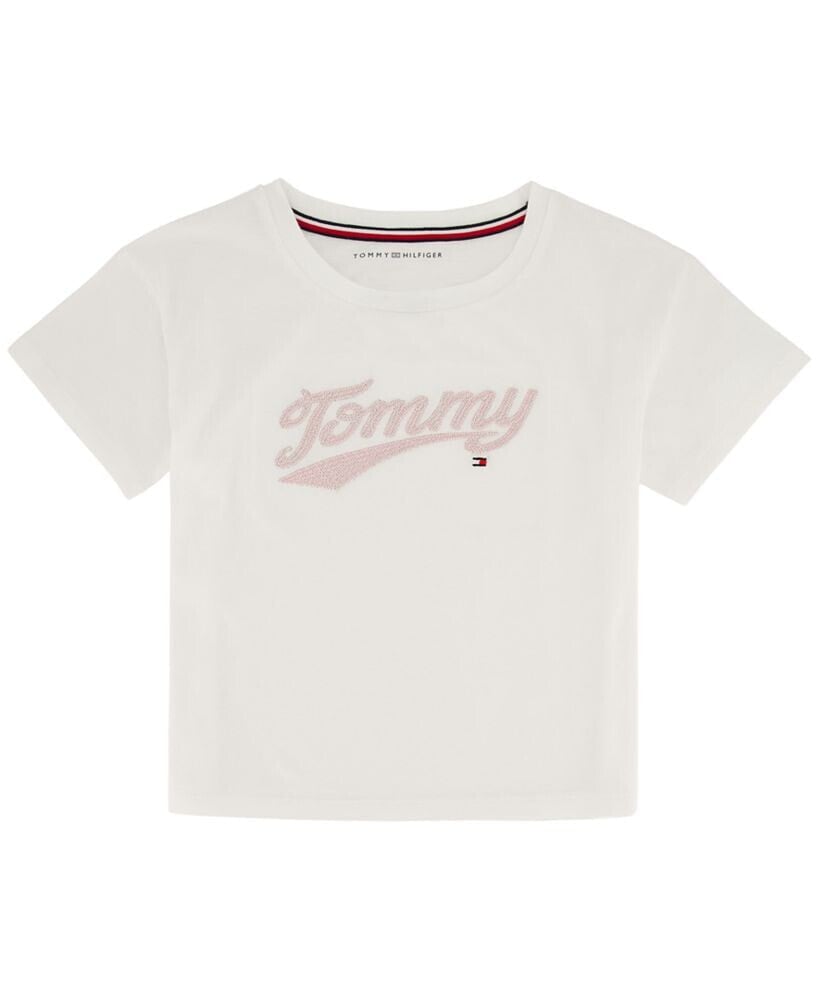 Tommy Hilfiger big Girls Embroidered Logo Boxy T-shirt Size: XL