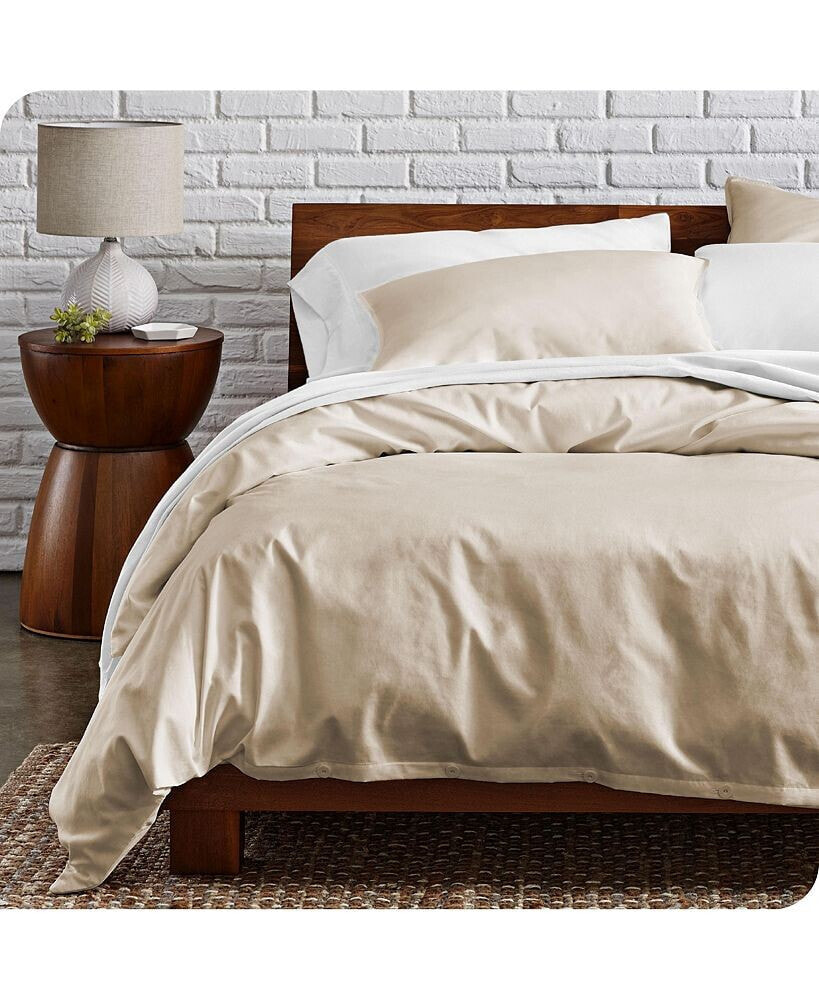 Bare Home organic Cotton Percale Duvet Cover Set Full/Queen