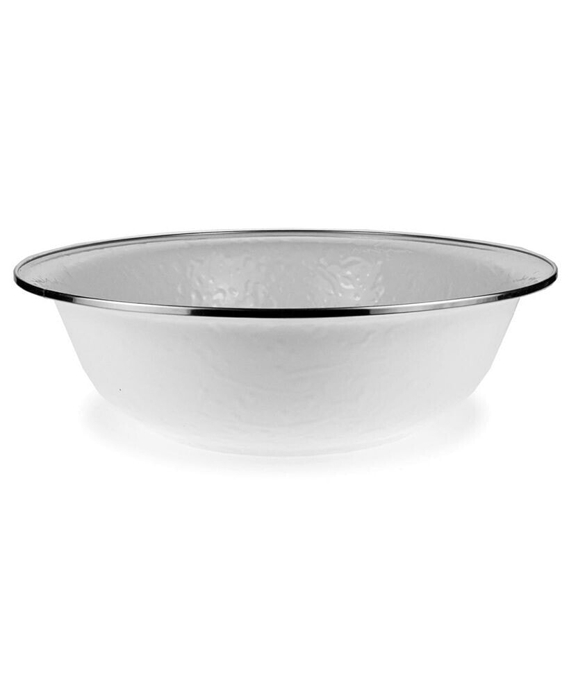 Solid White Enamelware Collection 4 Quart Serving Bowl
