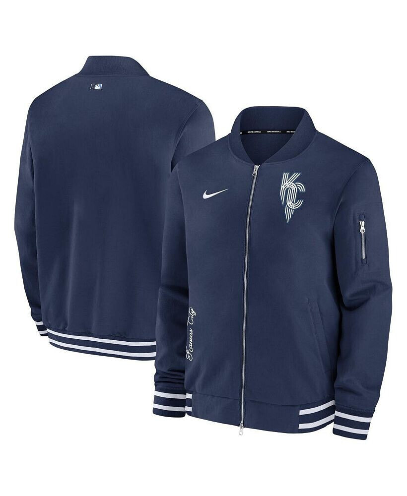 Nike men's Navy Kansas City Royals Authentic Collection Game Time Bomber Full-Zip Jacket