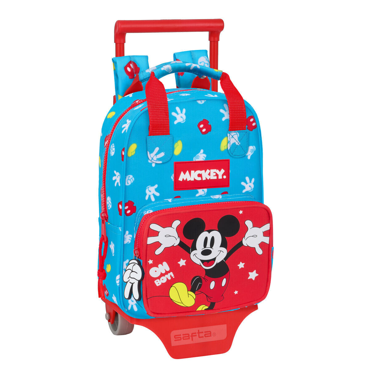 School Rucksack with Wheels Mickey Mouse Clubhouse Fantastic Blue Red 20 x 28 x 8 cm