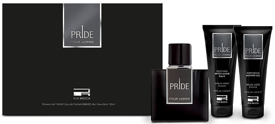 Rue Broca Pride Pour Homme - Duftset (Eau de Parfum 100ml + Duschgel 100ml + After Shave Balsam 100ml)