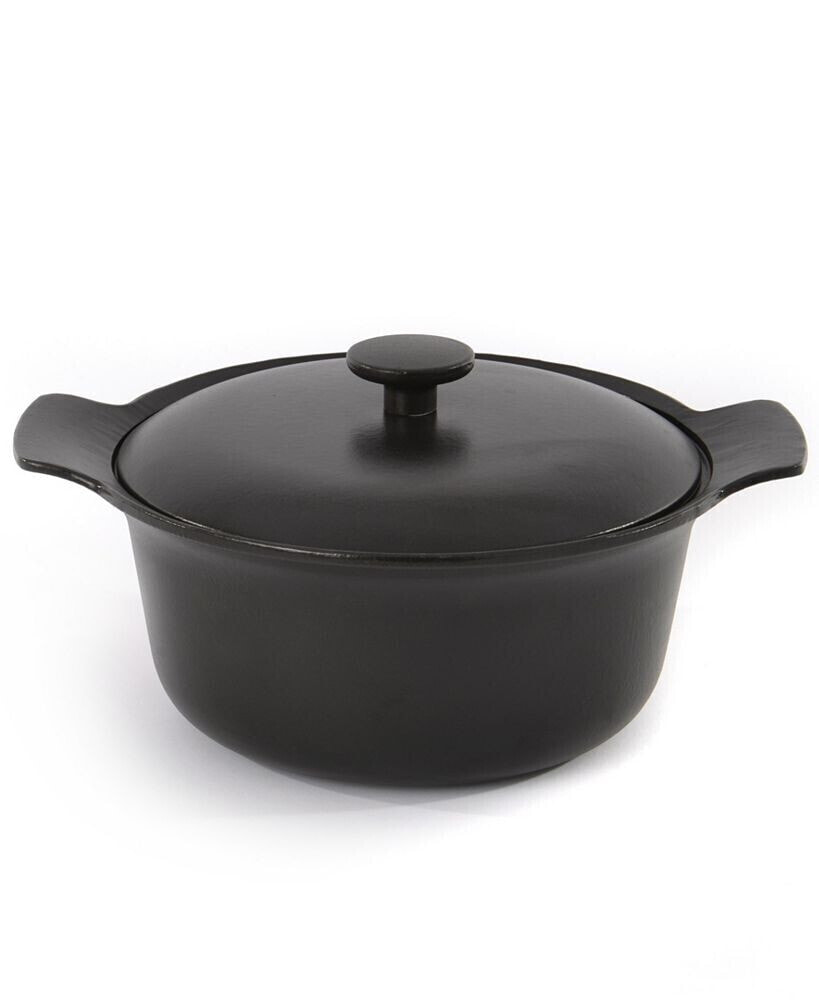 Ron Black Cast Iron 4.4 Qt. Covered Stockpot