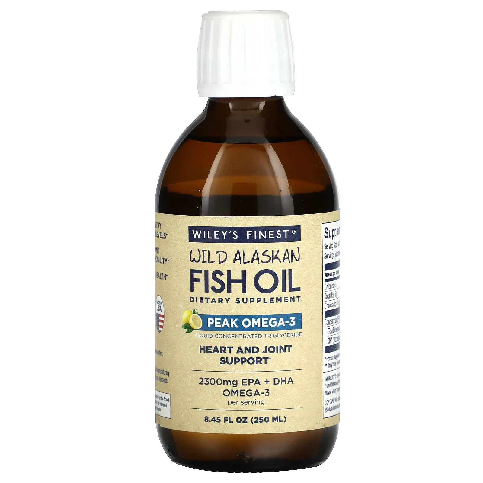 Wild Alaskan Fish Oil, Peak Omega-3, Natural Lemon, 8.45 fl oz (250 ml)