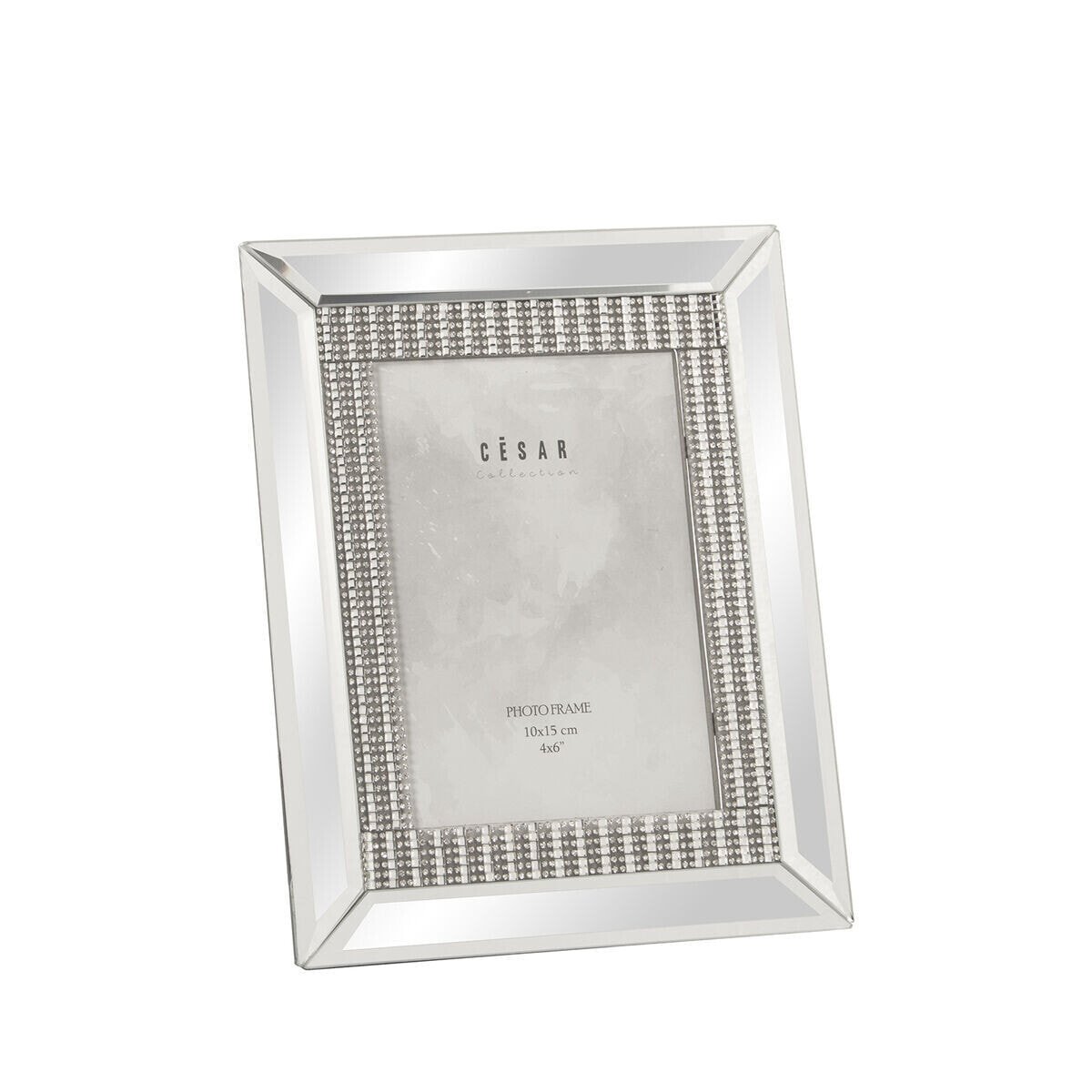 Photo frame Alexandra House Living Grey Crystal Mirror 10 x 15 x 2 cm