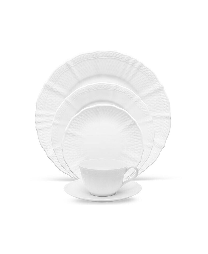 Cher Blanc 5 Piece Round Place Setting