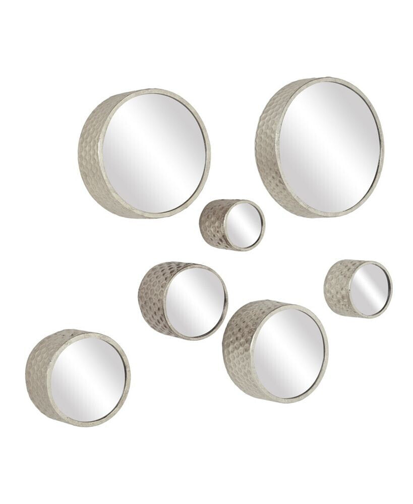 CosmoLiving cosmopolitanLiving, Round Hammered Metal Decorative Wall Mirrors, Set of 7