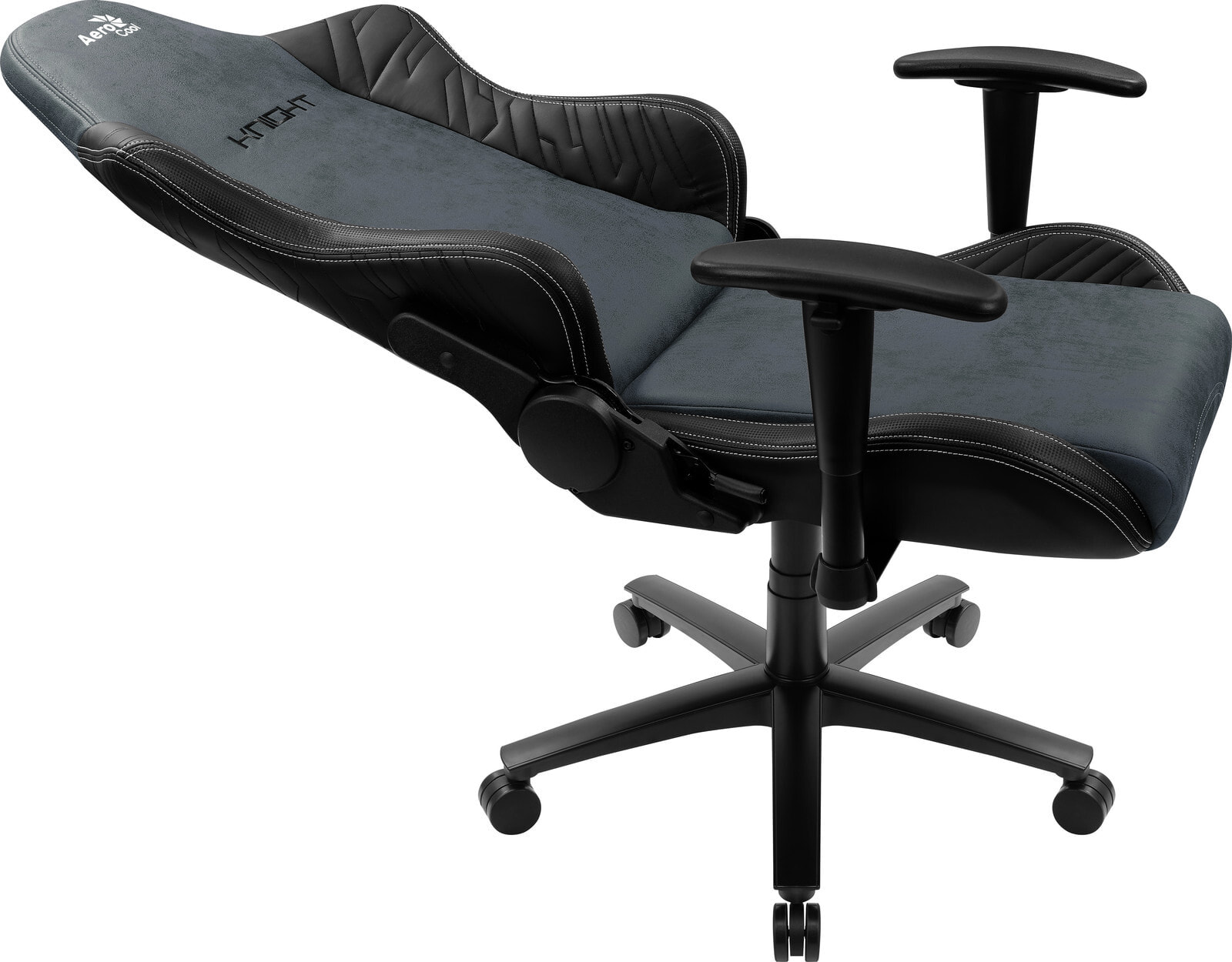 Кресло игровое aerocool knight fuze dusk iron black на колесиках искусственная кожа ткань черный