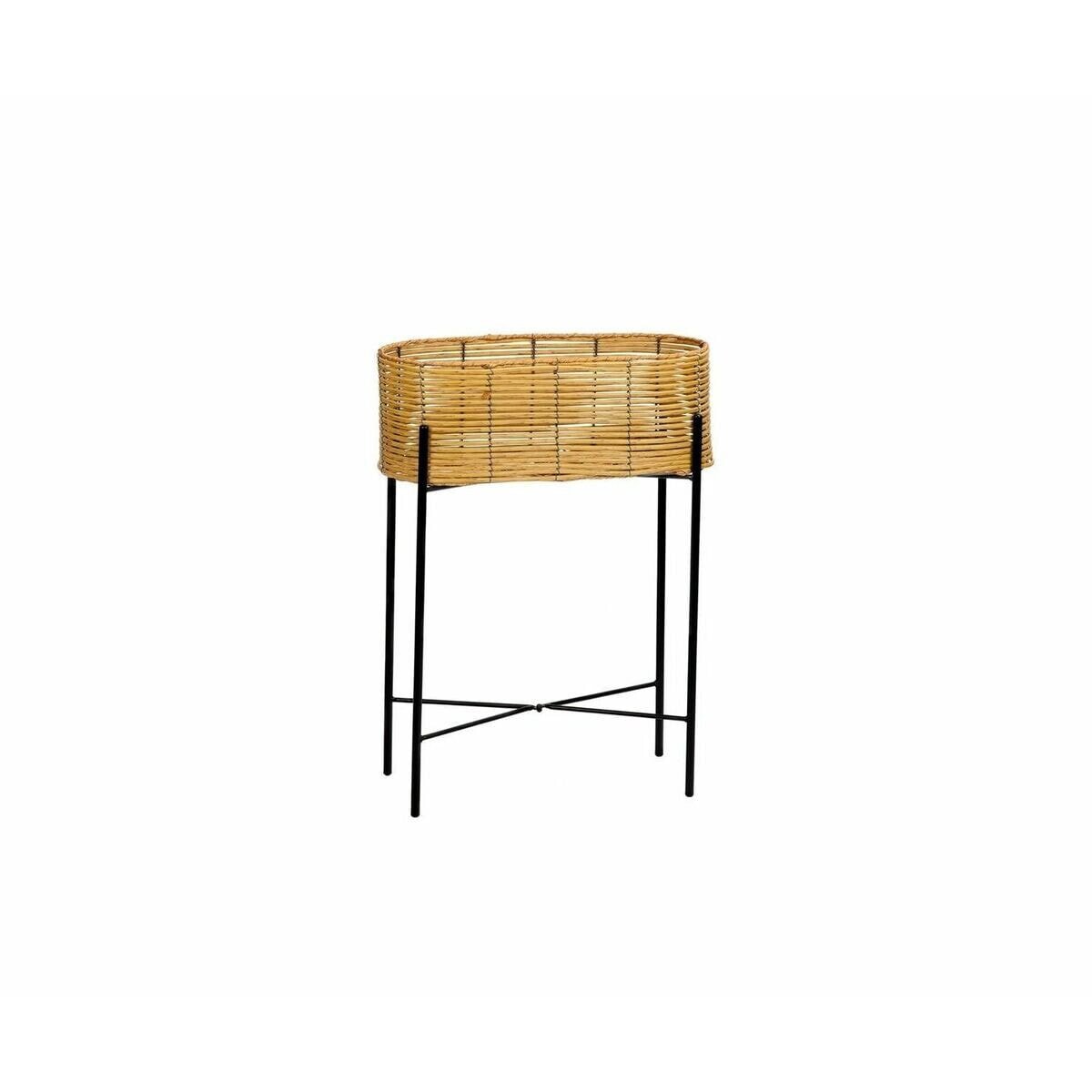 Planter with stand Alexandra House Living Black Natural Metal synthetic rattan 20 x 66 x 49 cm