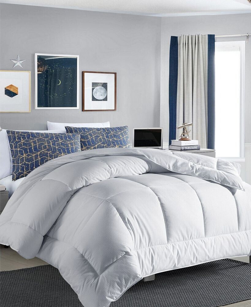 UNIKOME all Season Classic Grid Jacquard Down Alternative Comforter, Twin
