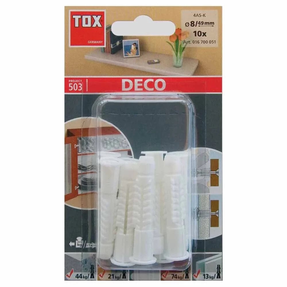 TOX 016701081 4AS-K DECO 10x66 mm Universal Plugs 4 Units