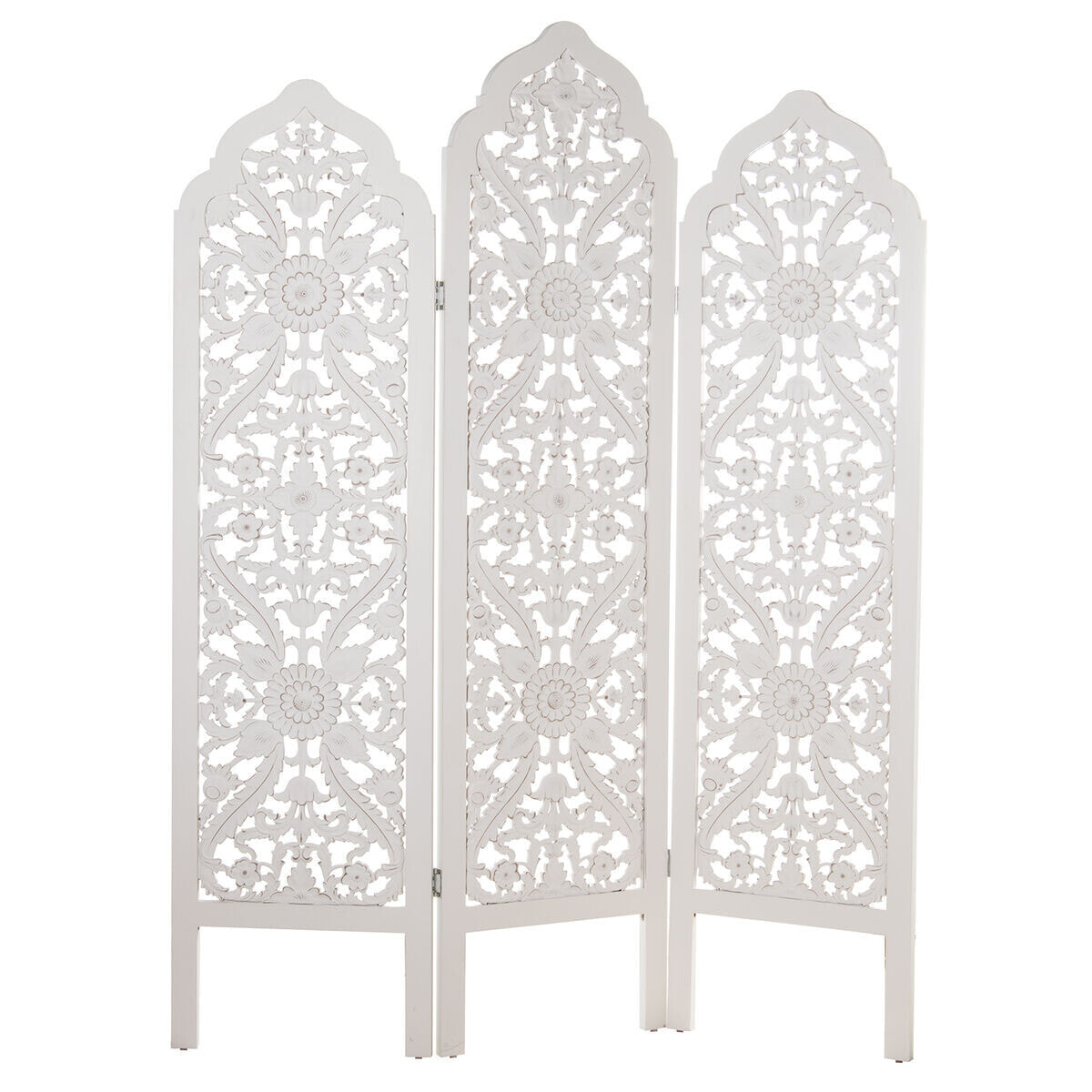 Folding screen Alexandra House Living White Wood 135 x 194 x 2 cm