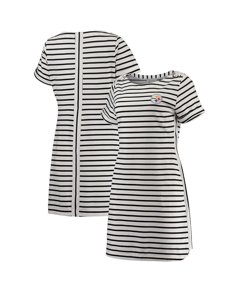 Tommy Bahama women's White Pittsburgh Steelers Tri-Blend Jovanna Striped Dress