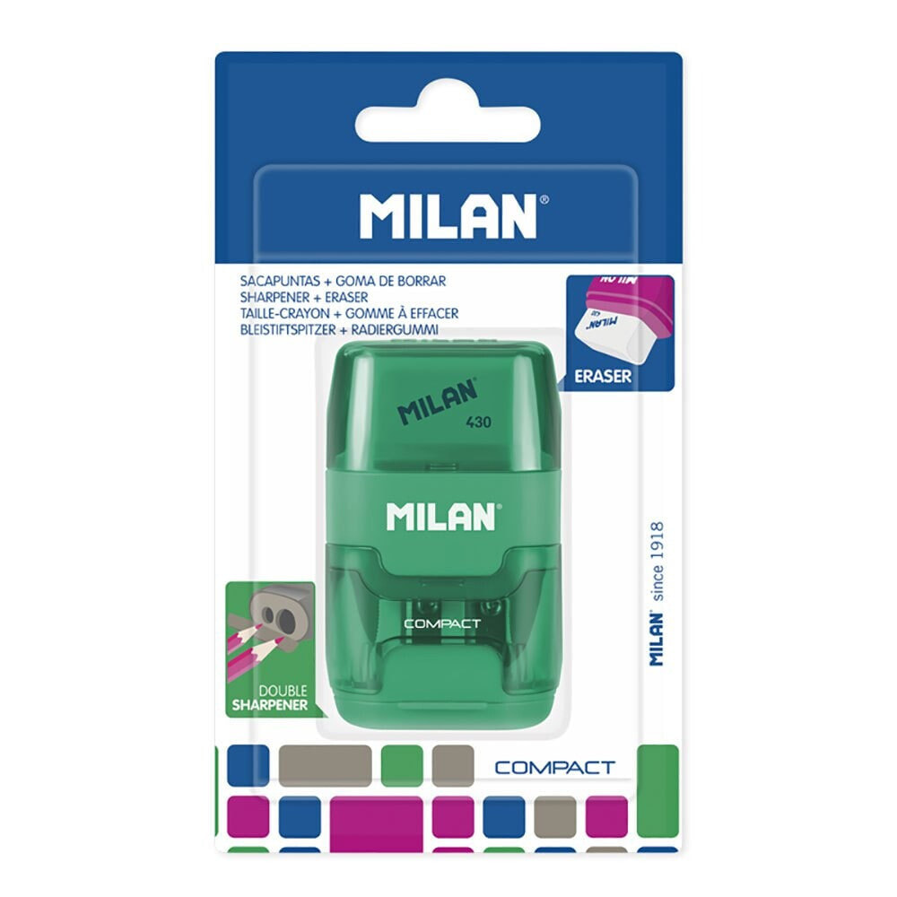 MILAN Blister Pack Eraser With Pencil Sharpener Compact