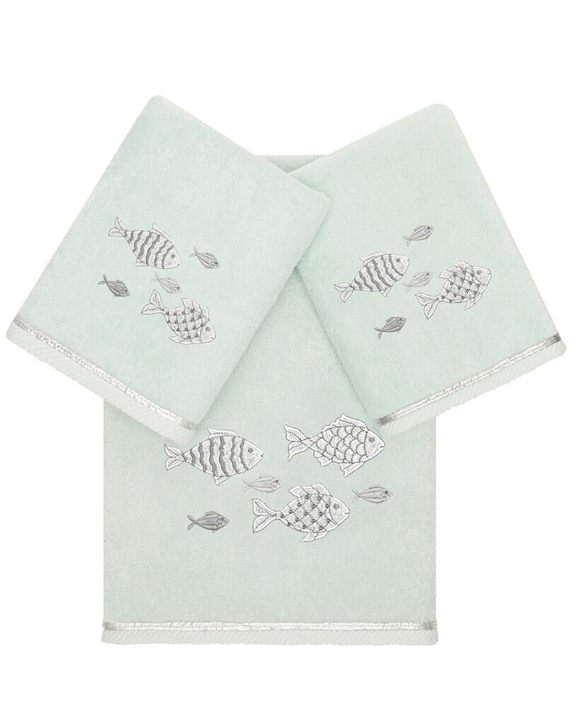 Linum Home textiles Turkish Cotton Figi Embellished Hand Towel Set, 2 Piece