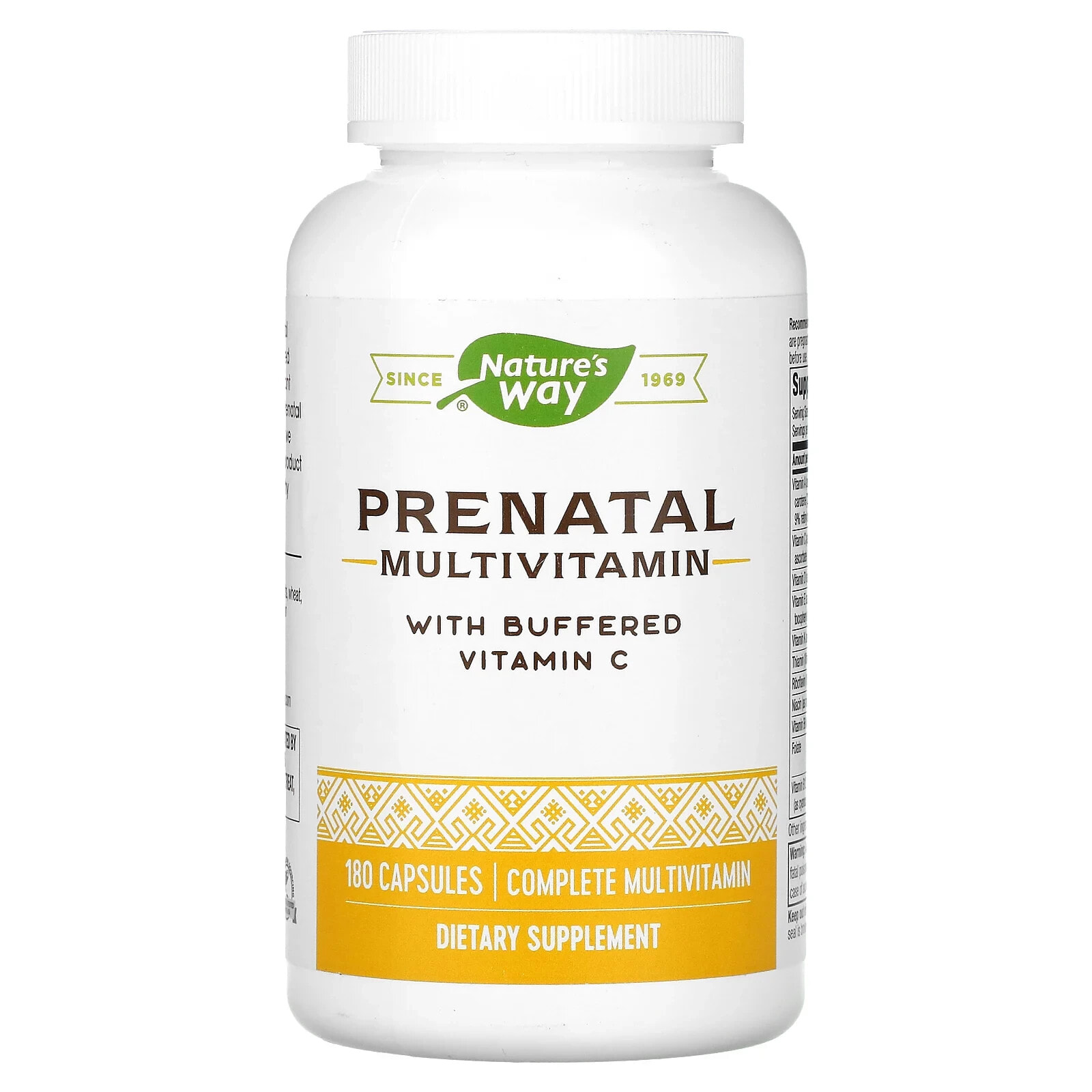 Натурес Вэй, мультивитамины для беременных с буферизованным витамином C, 180 капсул